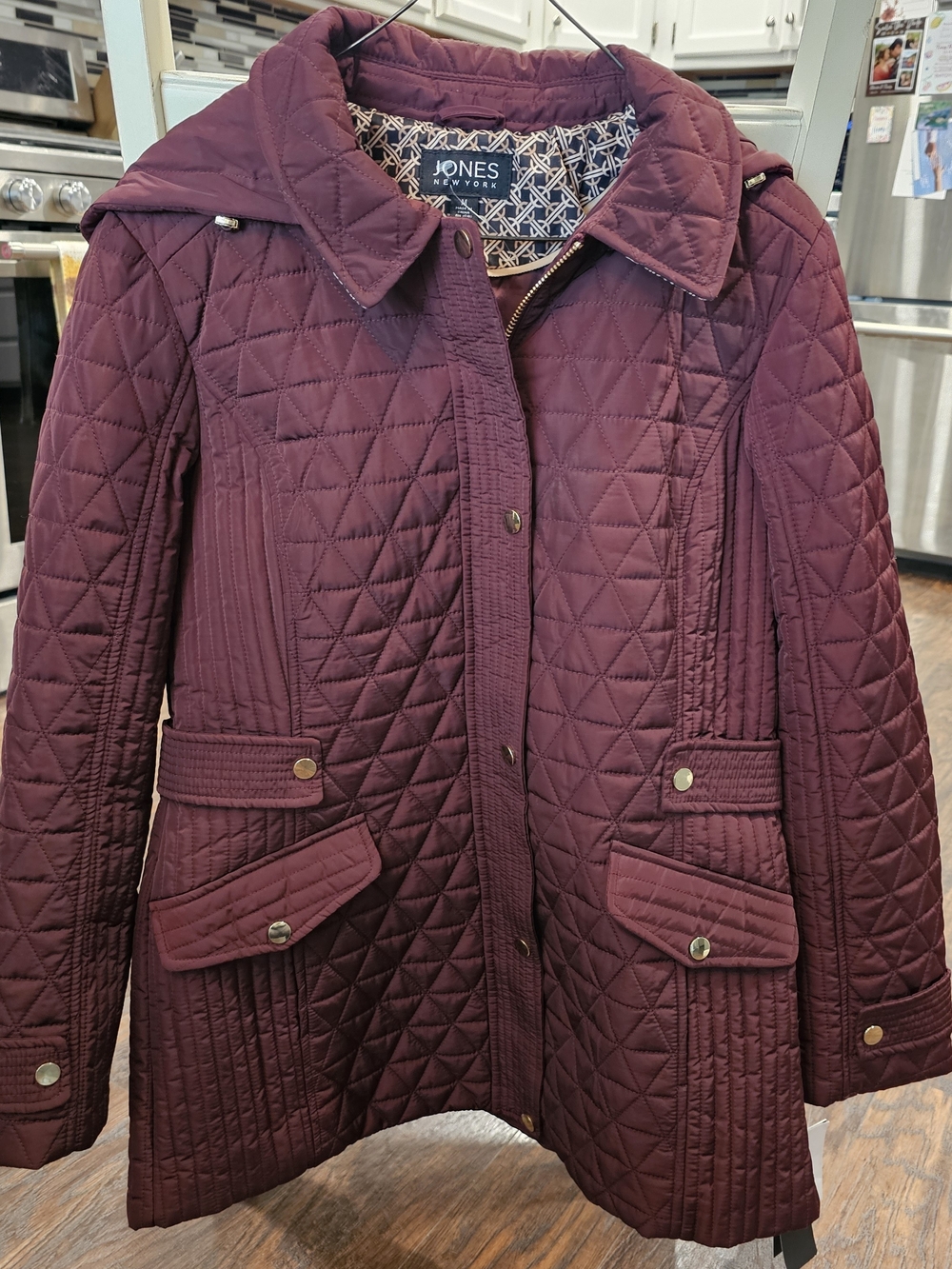 Jones New York Women's Water-Repellent Jacket in Ruby Port